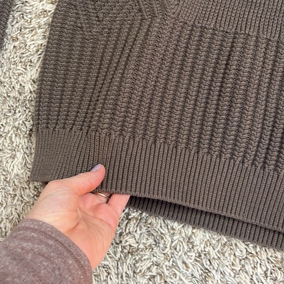 Athleta Sweater Oversized Repreve Teton Woven Knit Brown size XX Small - Picture 7 of 10